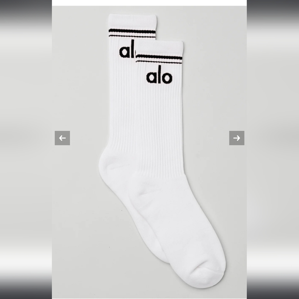 Alo Yoga Unisex Throwback Sock. Size Large